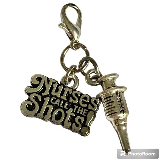 Medical Nursing Nurses Call the Shots Clip On Charm Bracelet Zipper Pull - Picture 1 of 6
